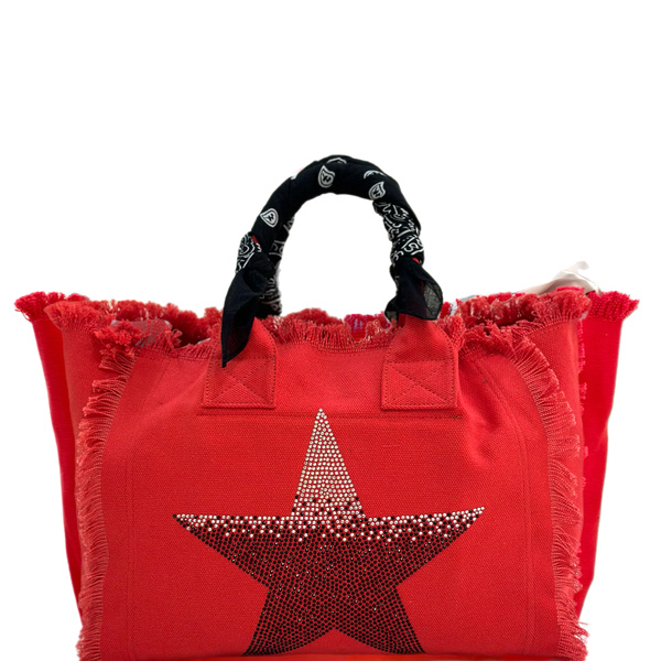 Star Ombre Fringe Canvas Bag