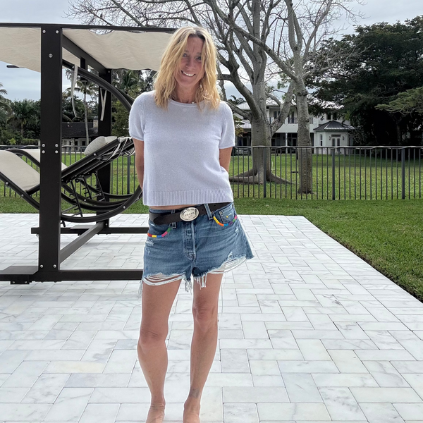 Denim Hand Embroidered Pockets Brights Shorts - Levi’s 501