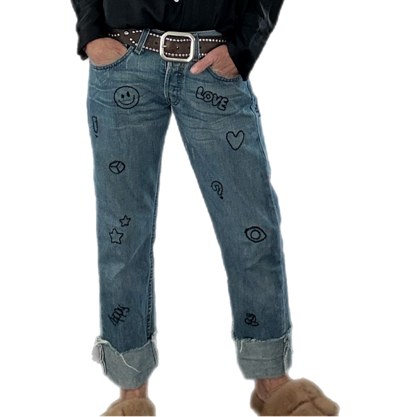 Happy Refurbished Embroidered Vintage Relaxed Denim