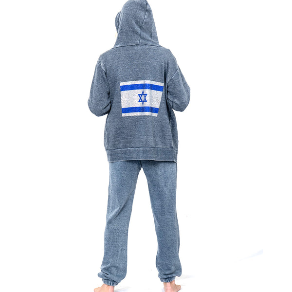 Israel Back Flag Zip Up Hoodie