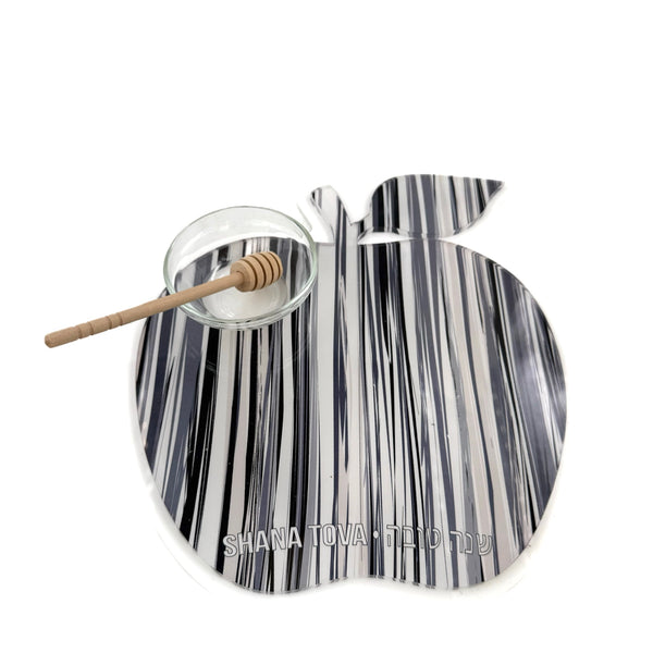 Apple Shapped Acrylic Honey Tray with Stick – Perfect Rosh Hashanah Gift