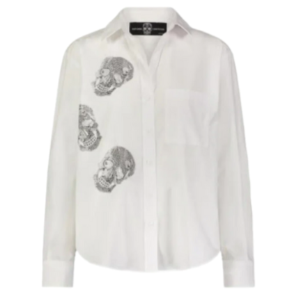 Skulls White Button Down