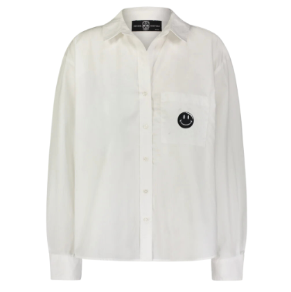 Smile Button White Button Down