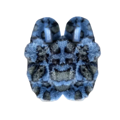 Mink Slide Sandals Shoes - Blue Cheetah