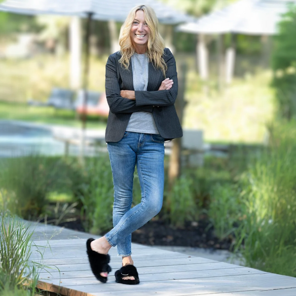 Plain Pinstripe Blazer - Charcoal