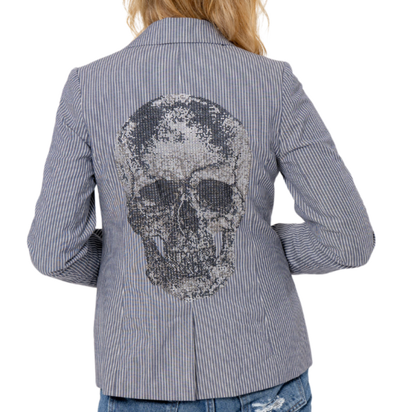 Skull Blazer Pinstripe - Denim SAMPLE SALE