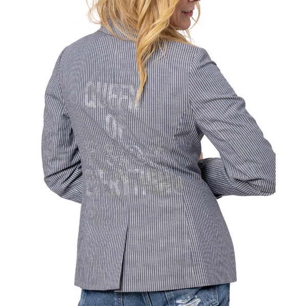 Queen of Blazer Pinstripe - Denim SAMPLE SALE
