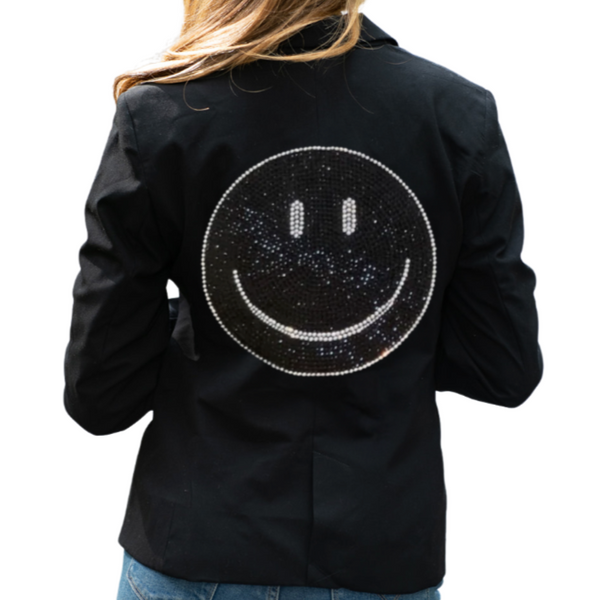 Crystals Black Smile Blazer - Black