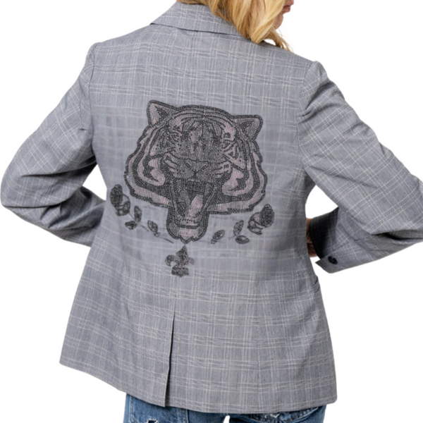 Blazer Tiger Roses - Black Plaid