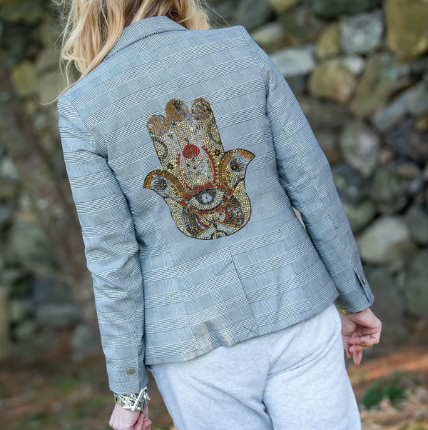 Hamsa Blazer - Black Plaid Size 2 - 4 - 6