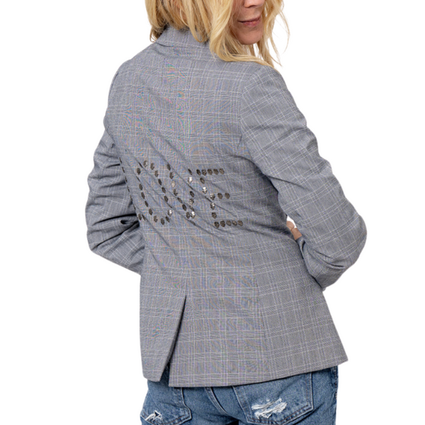 Love Skull Blazer - Black Plaid SAMPLE SALE