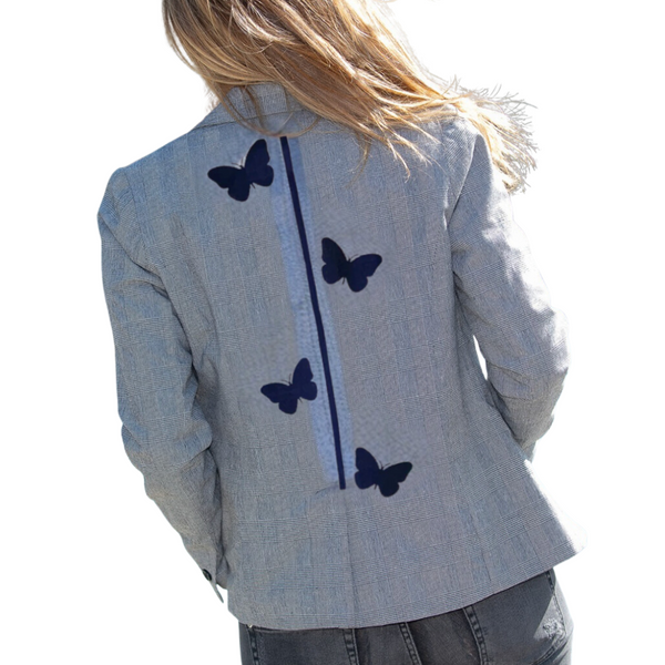 Line Blue Butterfly Blazer - Black Plaid SAMPLE SALE