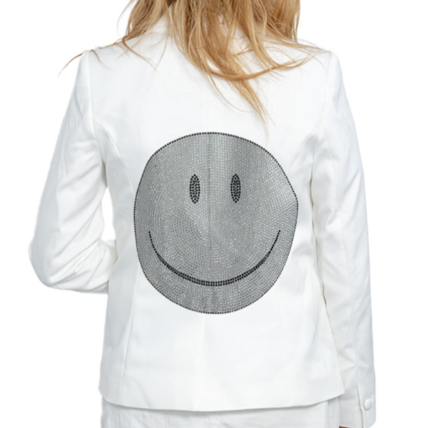 Crystal Smile Blazer - White