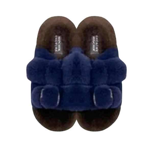 Mink Slide Sandals Shoes - Brown ‘n’ Navy