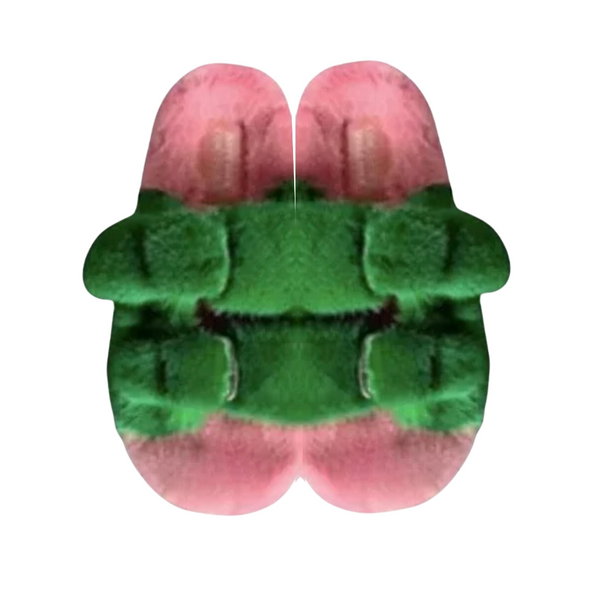 Mink Slide Sandals Shoes - Watermelon Green