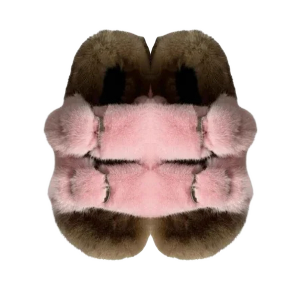 Mink Slide Sandals Shoes - Pink 'n' Brown