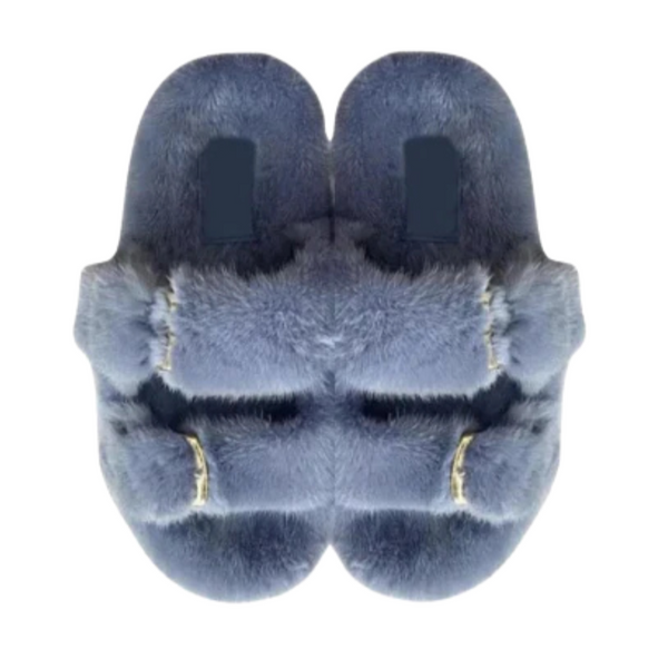 Mink Slide Sandals Shoes - Denim