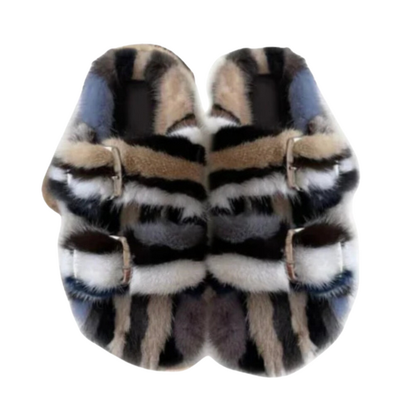 Mink Slide Sandals Shoes - Multi Classic SALE