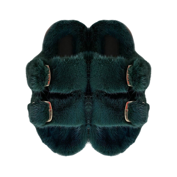 Mink Slide Sandals Shoes - Black