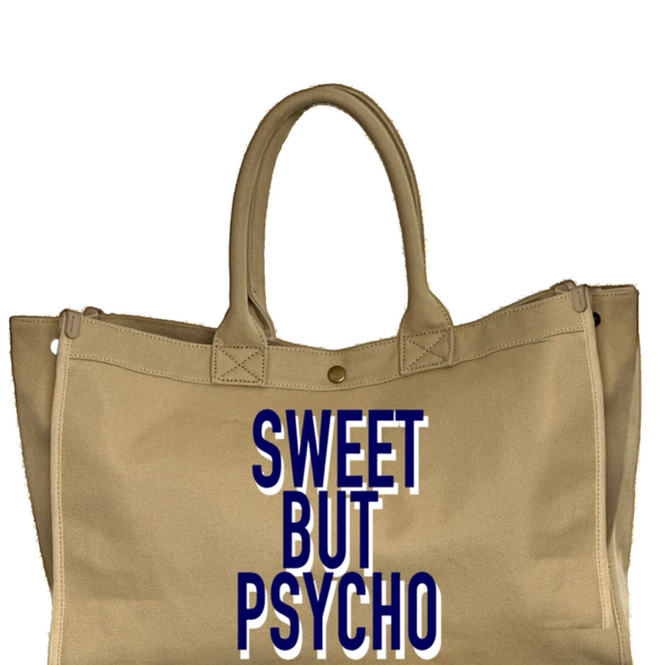 24oz Beach Tote - Sweet but Psycho, Canvas