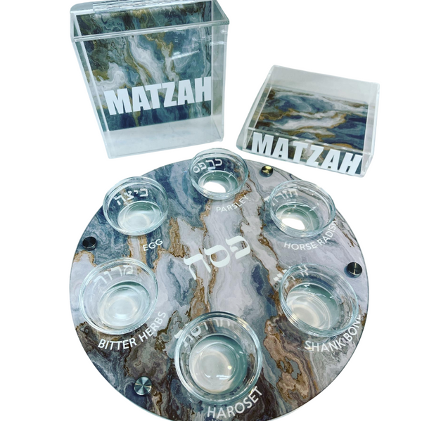 Acrylic Passover Seder Plate Marble Design