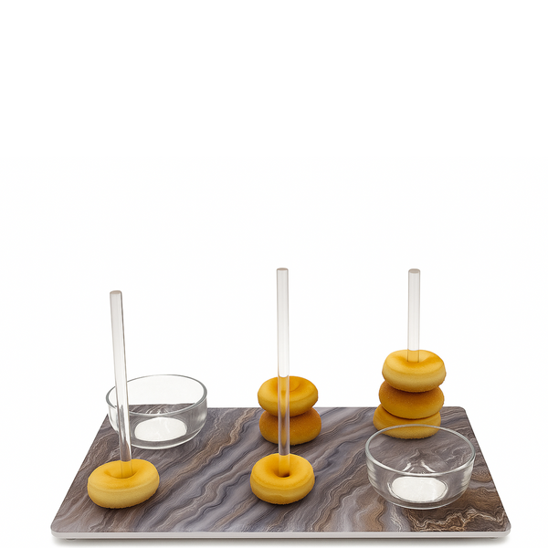 Acrylic Bagel - Marbleized Charcuterie Tray with Removable Sticks
