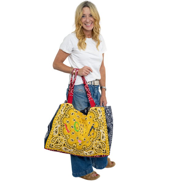 Love Reversible Bandana Shopper Tote