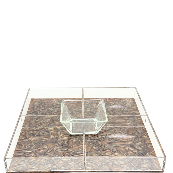 Acrylic Swivel Crudite Bronze Marble