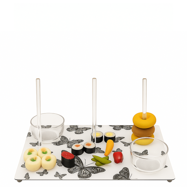 Acrylic Bagel - Butterflies Charcuterie Tray with Removable Sticks