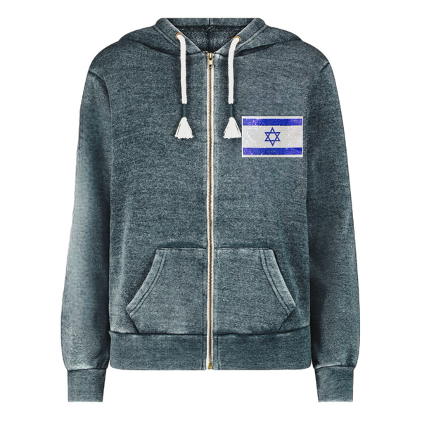 Israel Front Flag Zip Up Hoodie