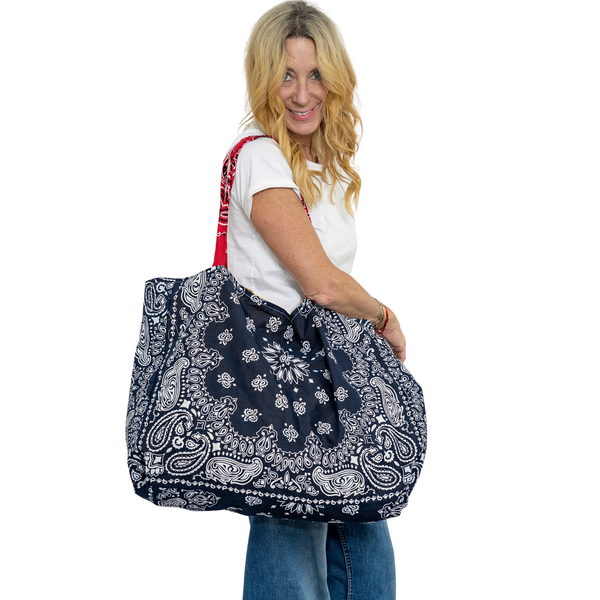 Reversible Bandana Shopper Tote Plain