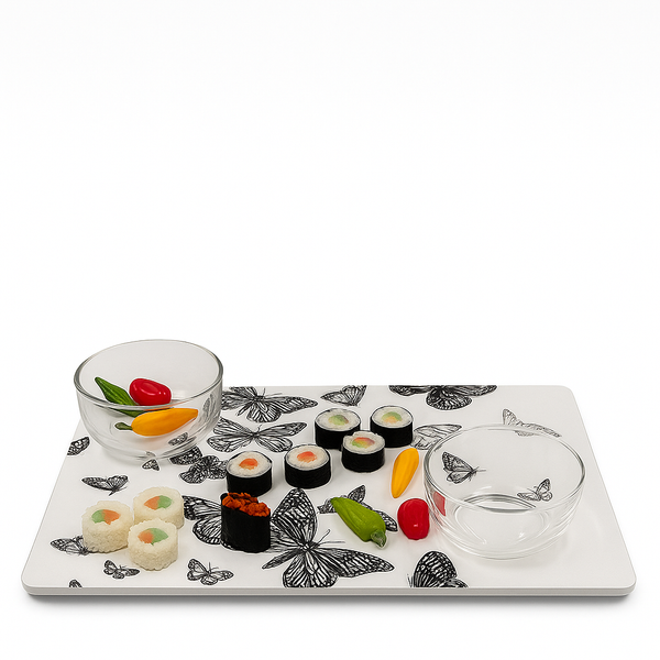 Acrylic Bagel - Butterflies Charcuterie Tray with Removable Sticks
