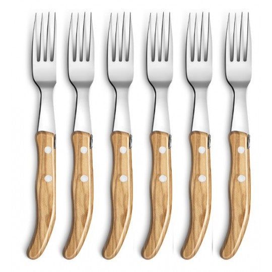 Wood Handle Cutlery Fork Knife Set