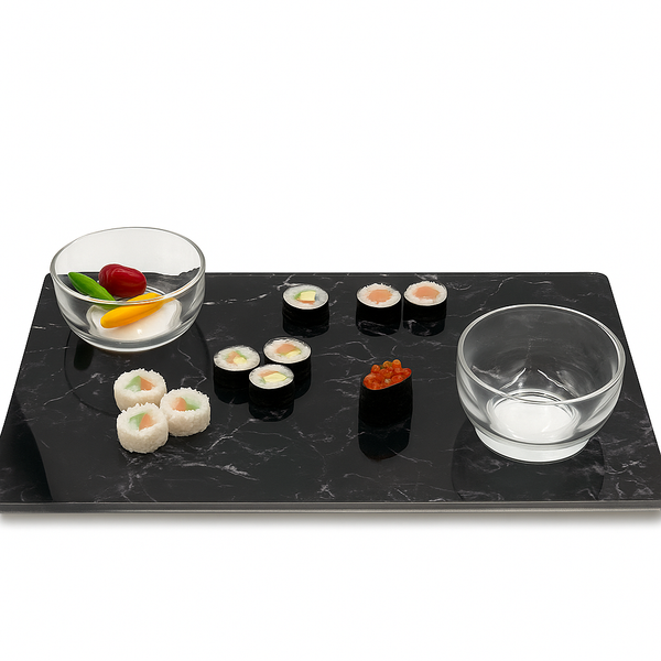 Acrylic Bagel - Black Charcuterie Tray with Removable Sticks