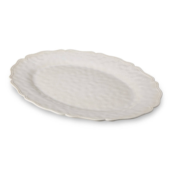 Cream Melamine Oval Platter 18