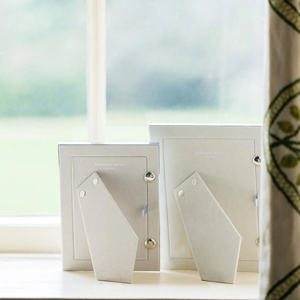 White Enamel & Silver Frame