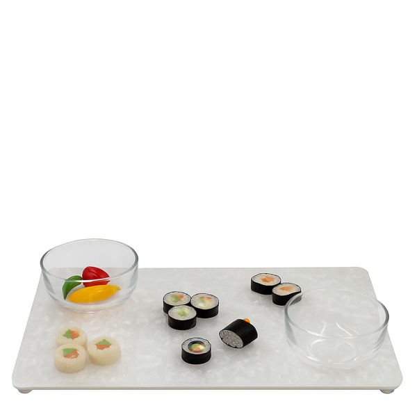 Acrylic Bagel - White Charcuterie Tray with Removable Sticks
