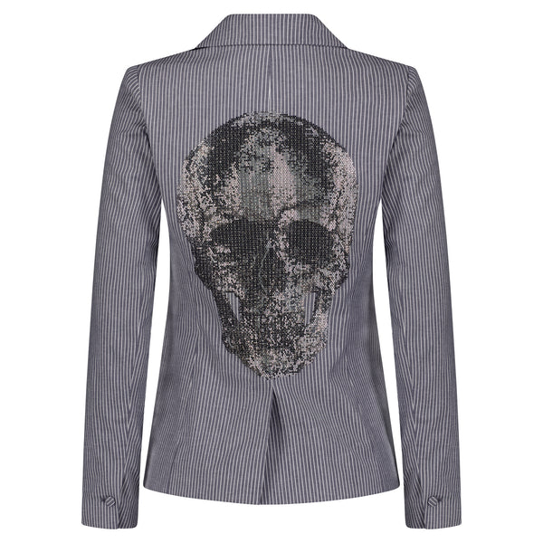 Skull Blazer Pinstripe - Denim SAMPLE SALE