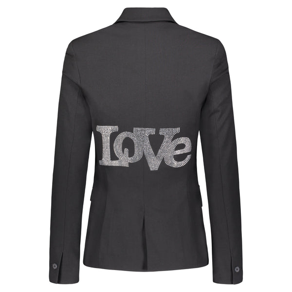 Hipchik Rhinestone Love Black Blazer - Hipchik