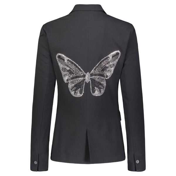 Hipchik Studded Butterfly Black Blazer - Hipchik