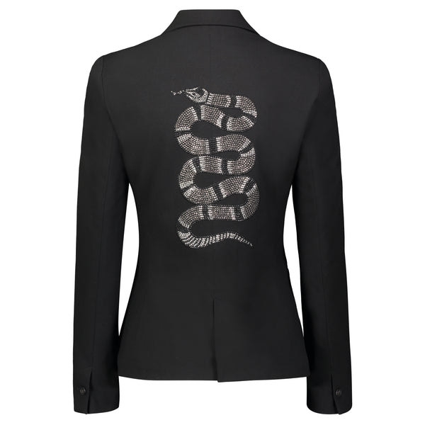 Hipchik Snake Silver Studded Black Blazer - Hipchik