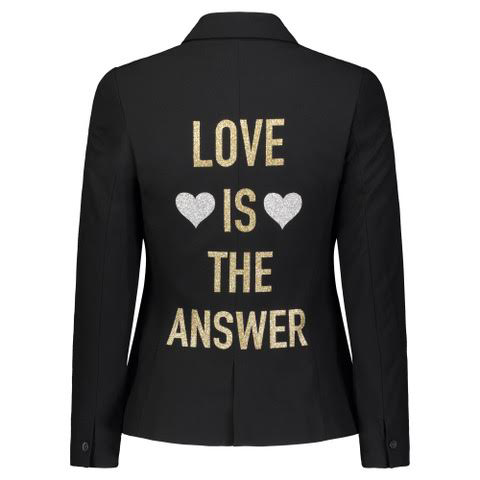 Hipchik Love Is The Answer Black Blazer - Hipchik