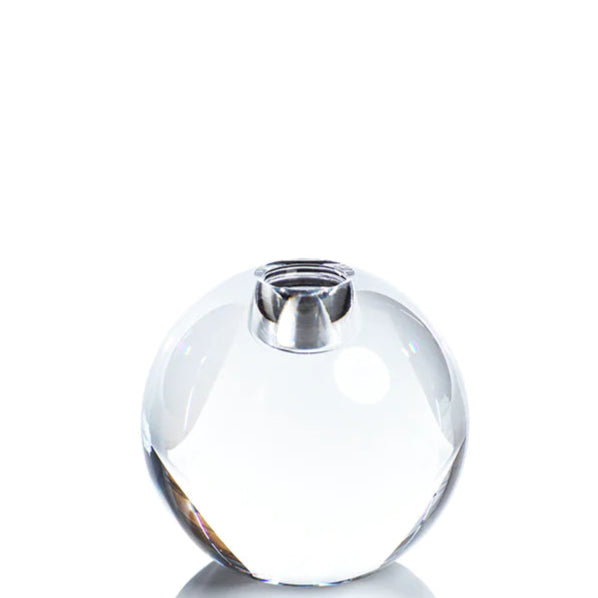 Round Crystal Glass Taper Holder