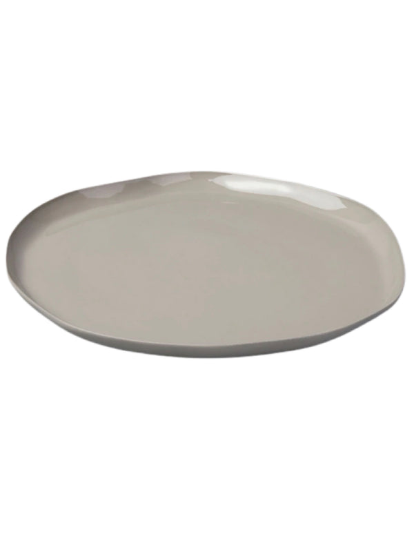 Stoneware Flat Dinner Plate Pearl S/4
