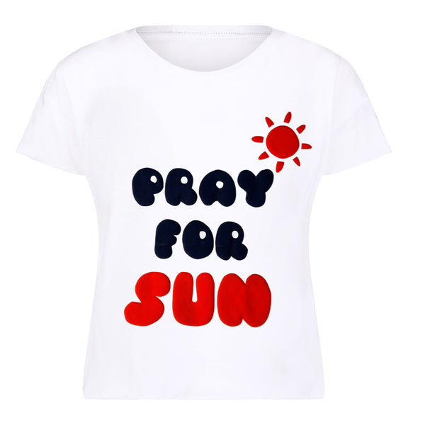Pray for Sun Print Tee Large SAMPLE SALE