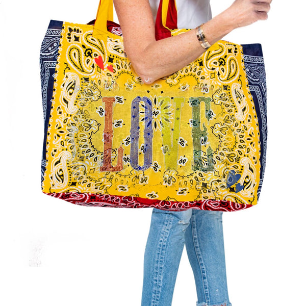 Love x4 Reversible Bandana Shopper Tote