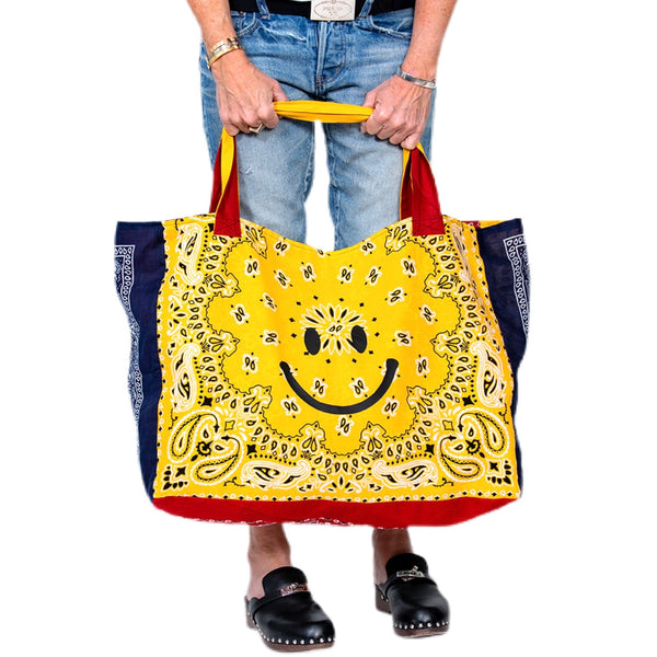 Smile Reversible Bandana Shopper Tote