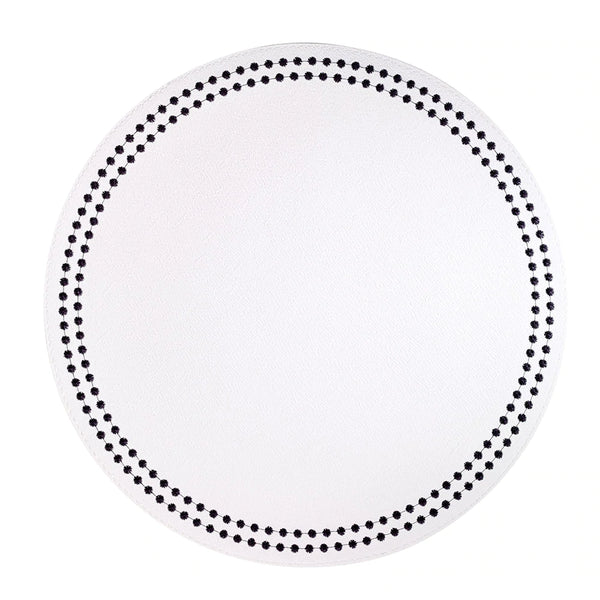 Pearls Placemat White with Black S/4