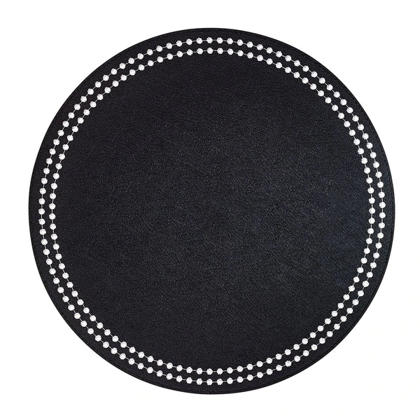 Pearls Placemat Black with White S/4