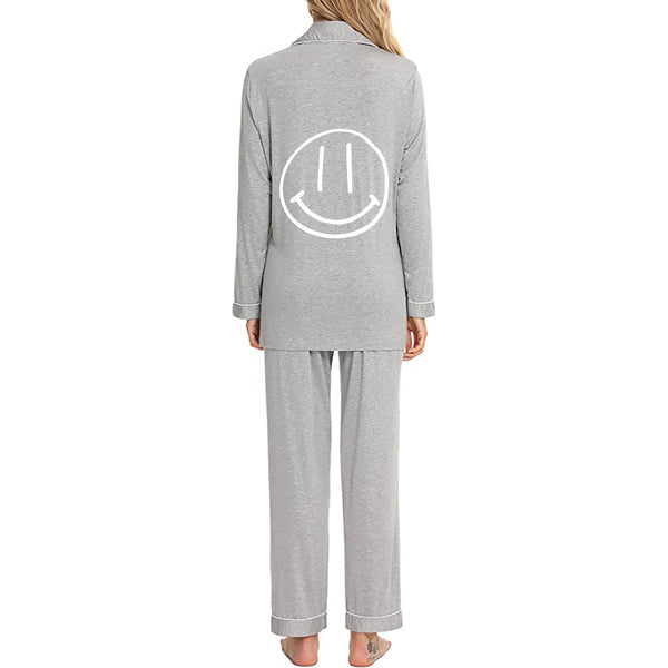 Smiley Face Pajama Set Bamboo L/S
